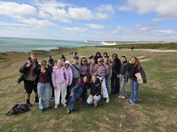 Gruppenfoto von der Klasse in England